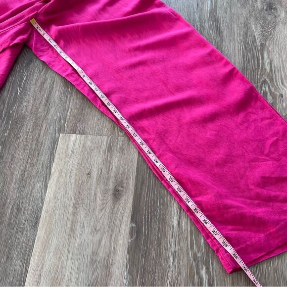 H&M bright‎ pink linen blend wide leg pants - Picture 2 of 8